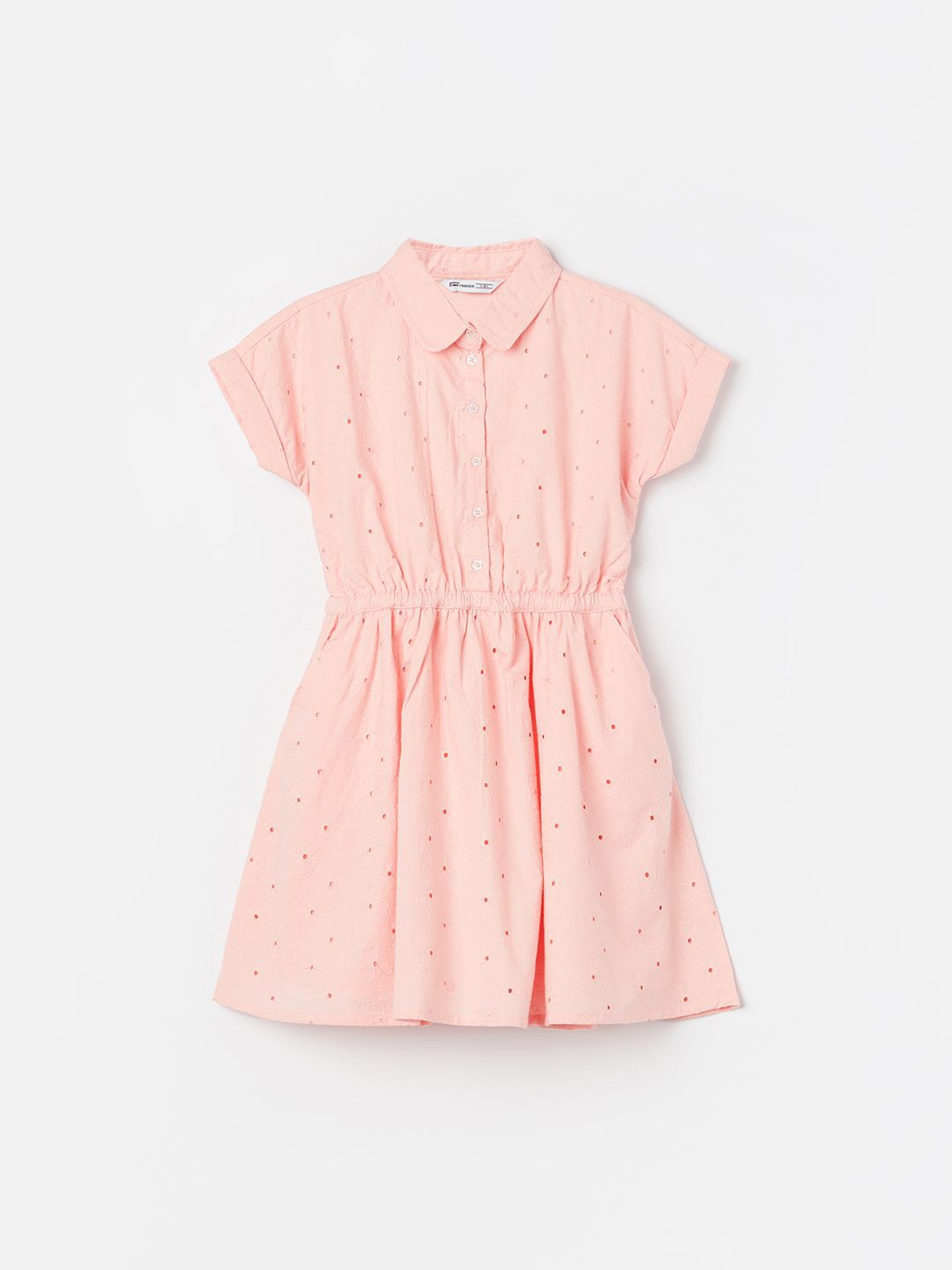 

Fame Forever by Lifestyle Girls Embroidered Fit & Flare Dress, Peach