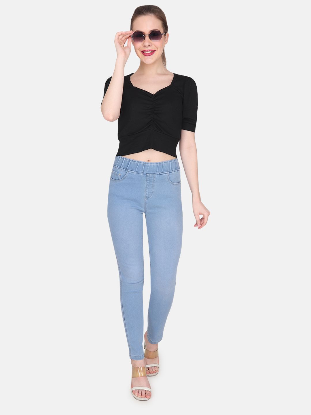 

Albion By CnM Women Slim Fit High Rise Jeggings, Blue