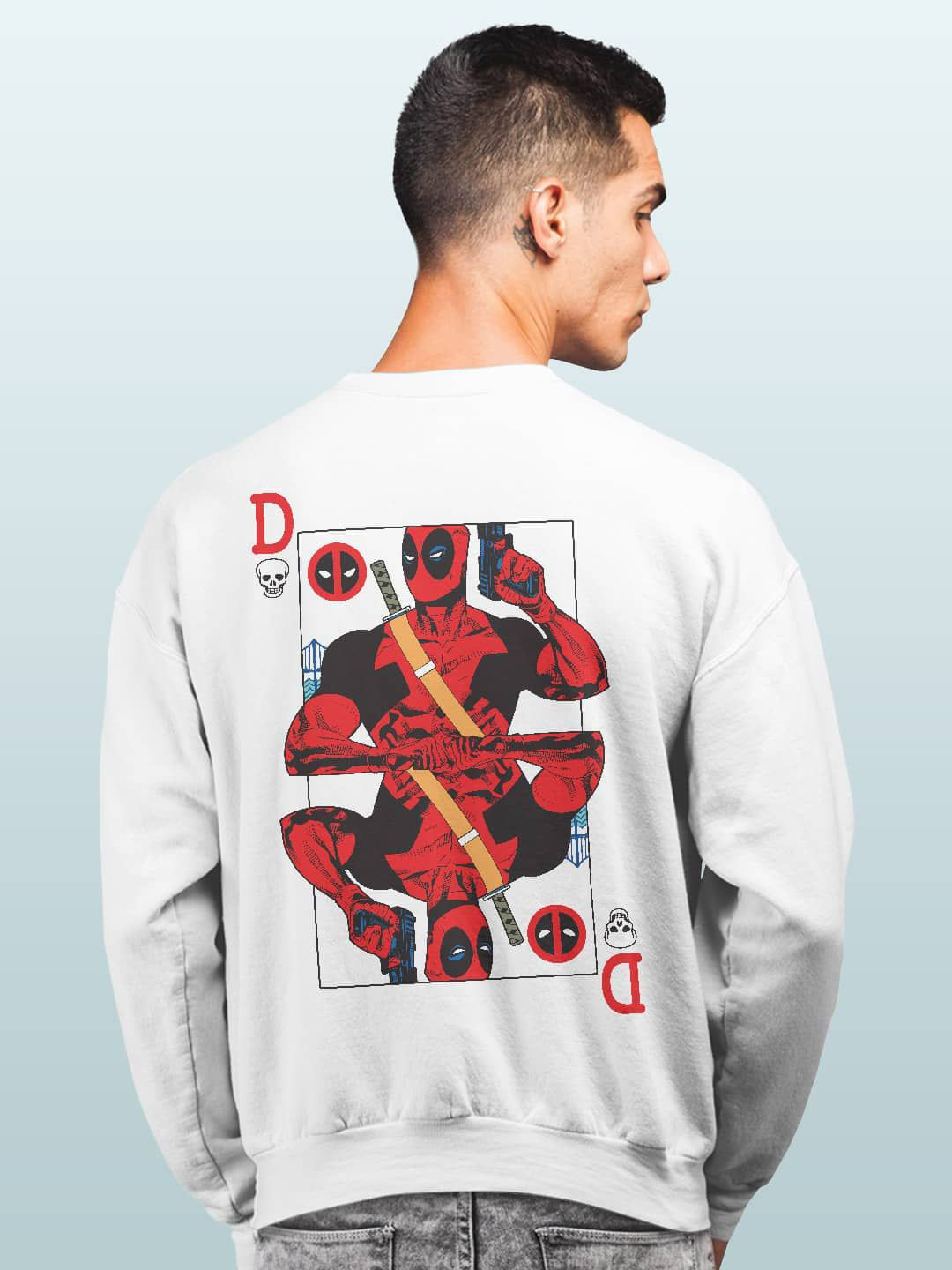 

macmerise Men Printed Sweatshirt, White