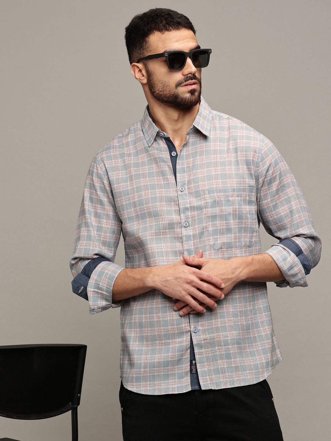 

The Roadster Lifestyle Co Tartan Checks Casual Shirt, Grey