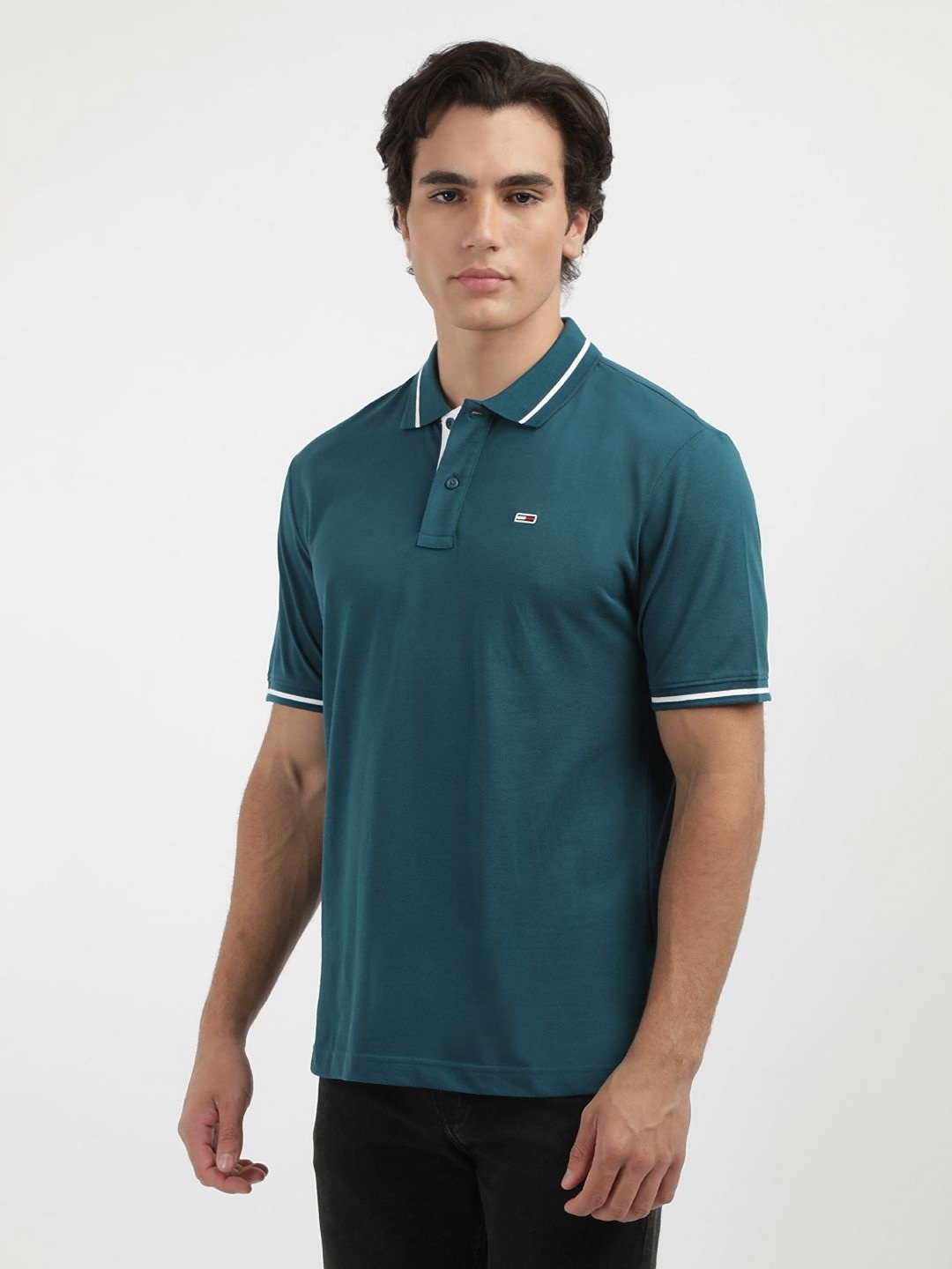 

Tommy Hilfiger Men Solid Polo Collar Cotton T-shirt, Green