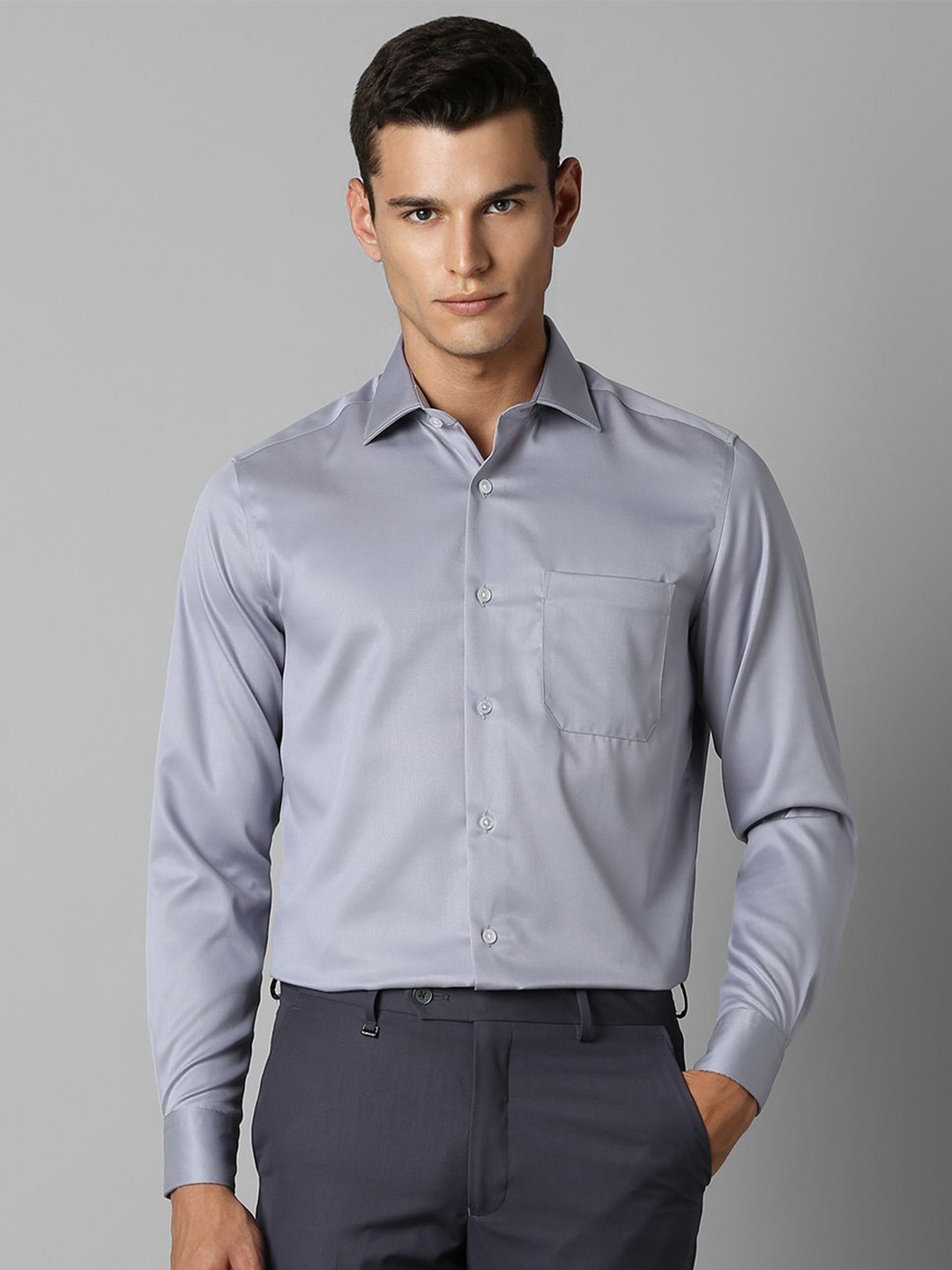 

Louis Philippe Men Opaque Formal Shirt, Grey