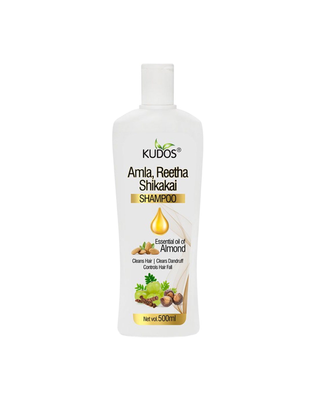 

Kudos Amla Reetha Shikakai Shampoo With Essential Oil of Almond- 500ml, White