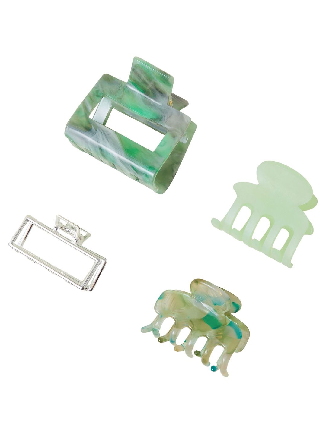 

Accessorize Women Set of 4 Claw Clip, Green