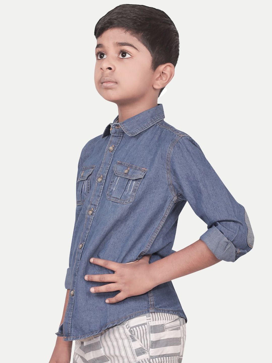 

BAESD Boys Opaque Printed Casual Shirt, Blue