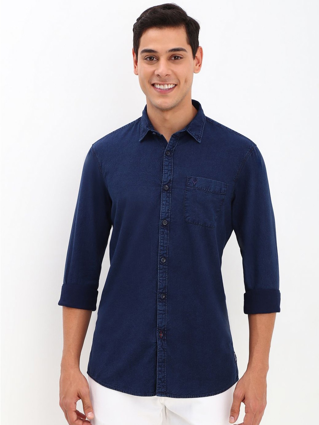 

Allen Solly Men Opaque Casual Shirt, Navy blue