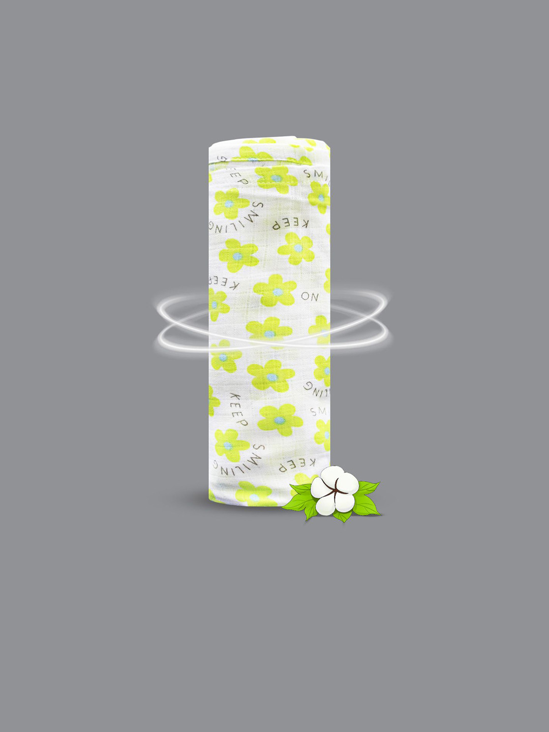 

Born Babies Printed Anti-Slip Cotton Baby Swaddle Wrapper, Green