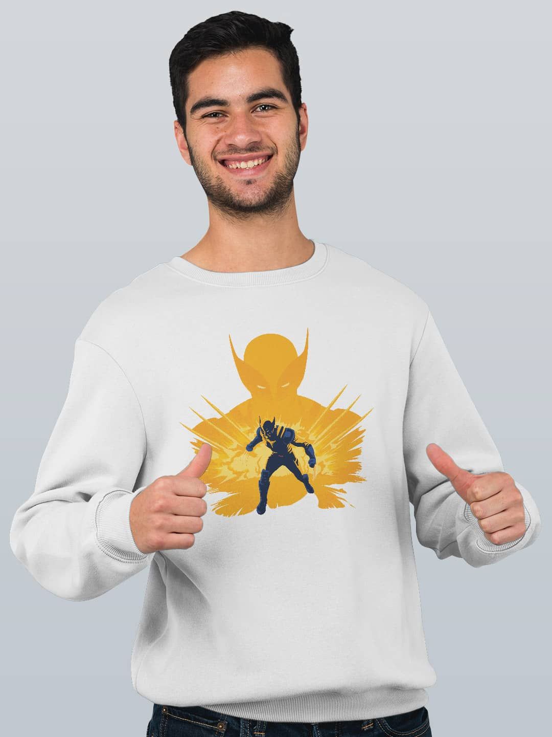 

macmerise Men Printed Sweatshirt, White