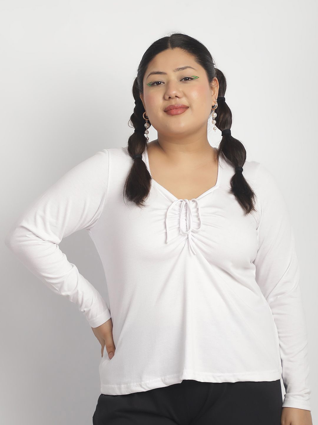 

thkgrlz Tie-Up Neck Top, White