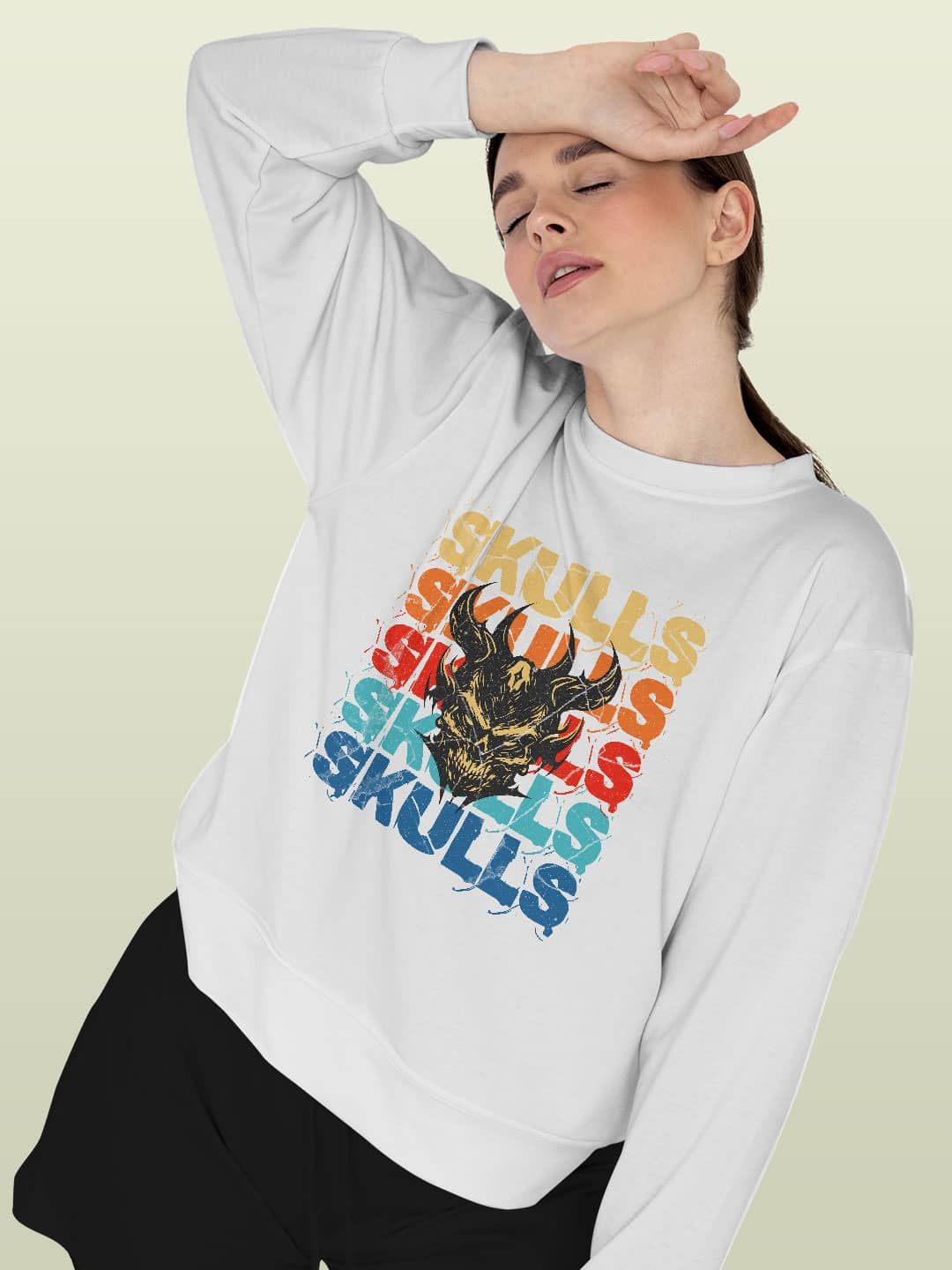 

macmerise Men Printed Sweatshirt, White