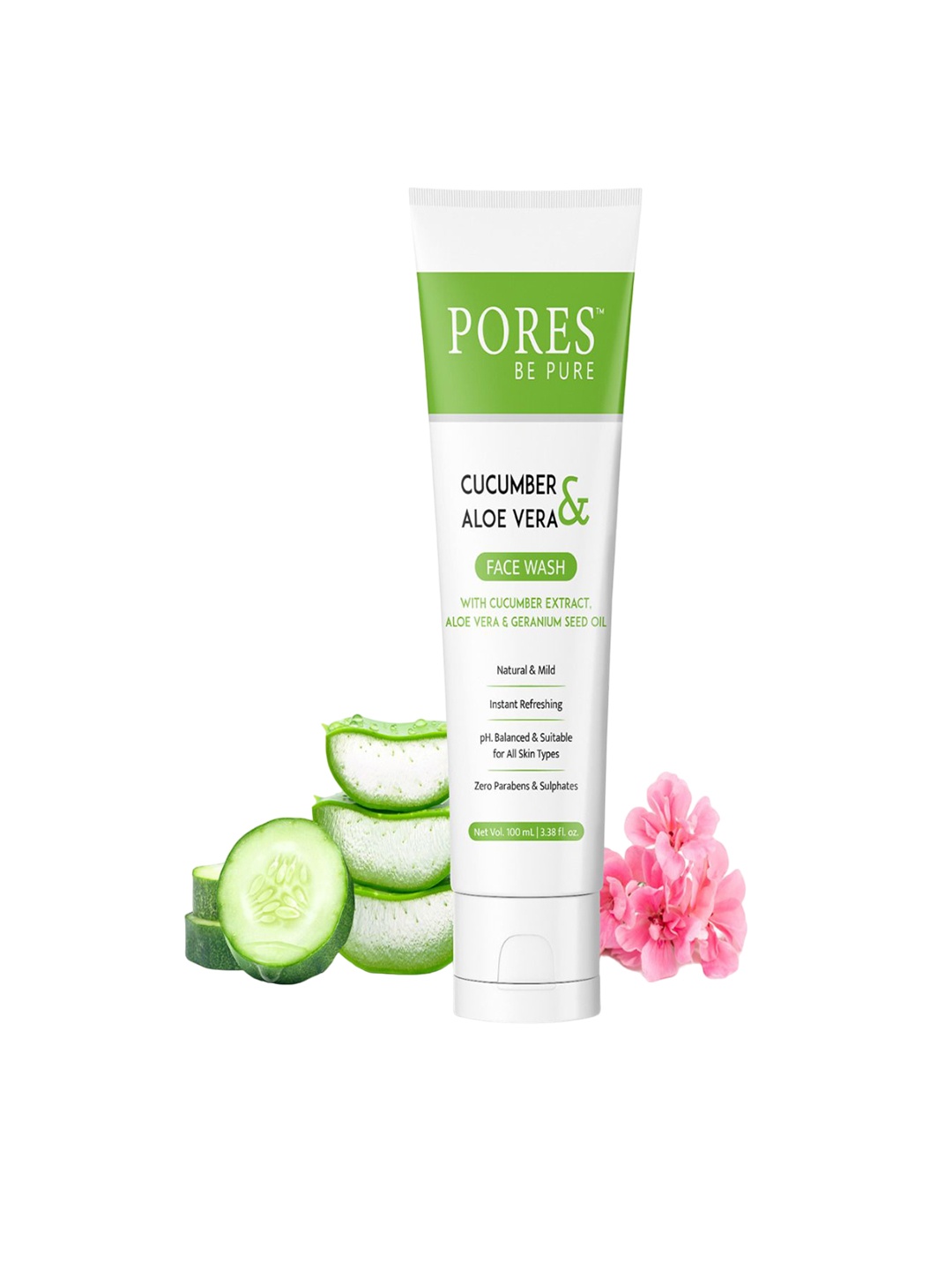 

PORES Be Pure Set Of 3 Cucumber & Aloevera Face Wash - 100ml Each, White