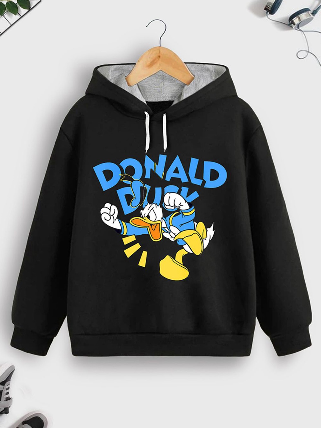 

YK Disney Boys Printed Hooded Sweatshirt, Black