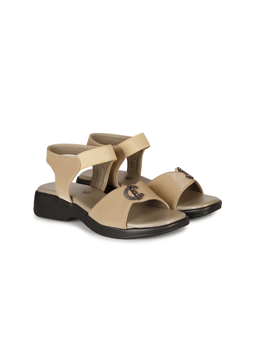 

BIG BIRD Flatform Ankle Loop Sandals, Beige