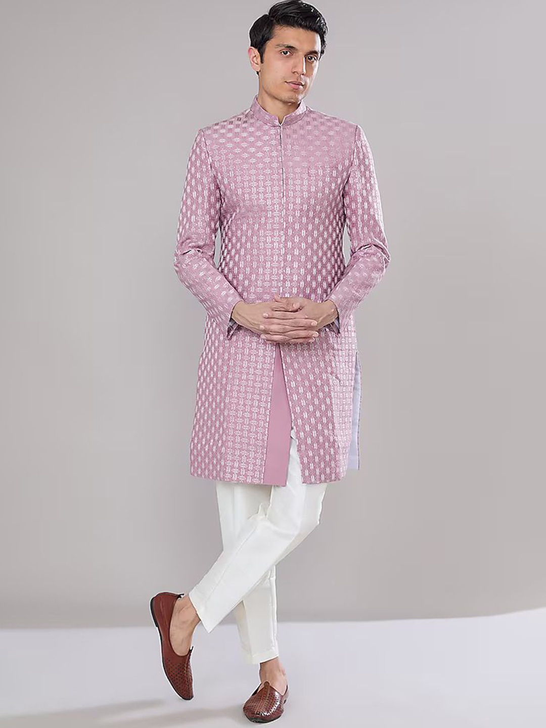 

RNG Safawala Embroidered Sherwani Set, Purple