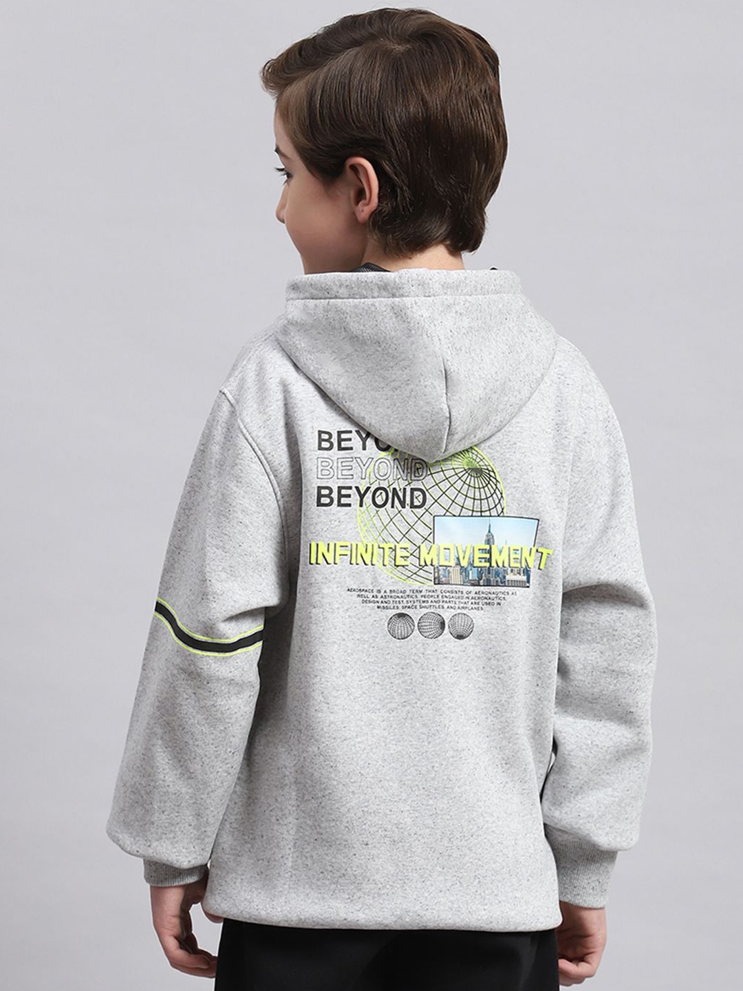 

Monte Carlo Boys Printed Hooded Sweatshirt, Grey