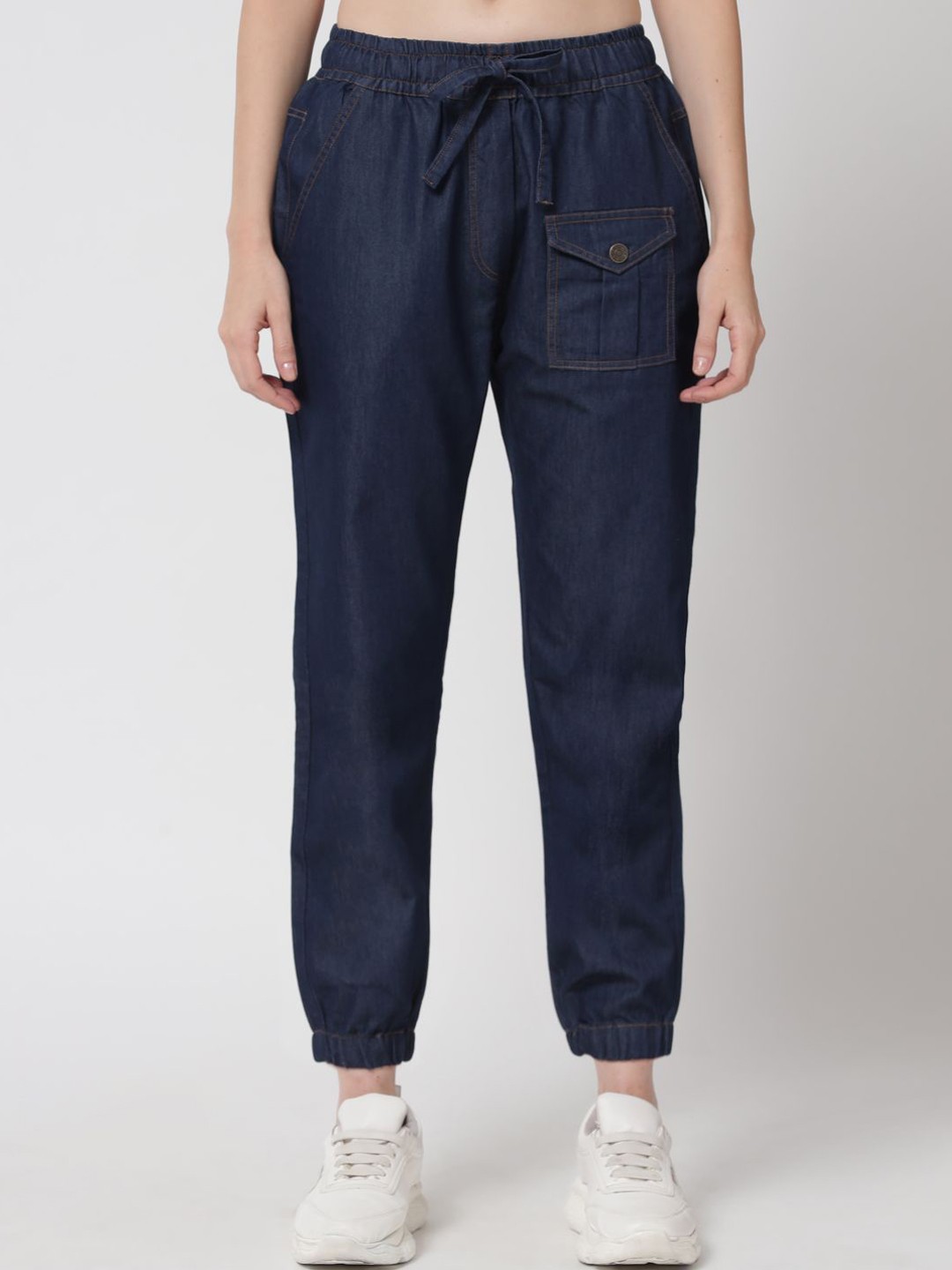 

River Of Design Jeans Women Jogger Fit Mid-Rise Jeans, Blue