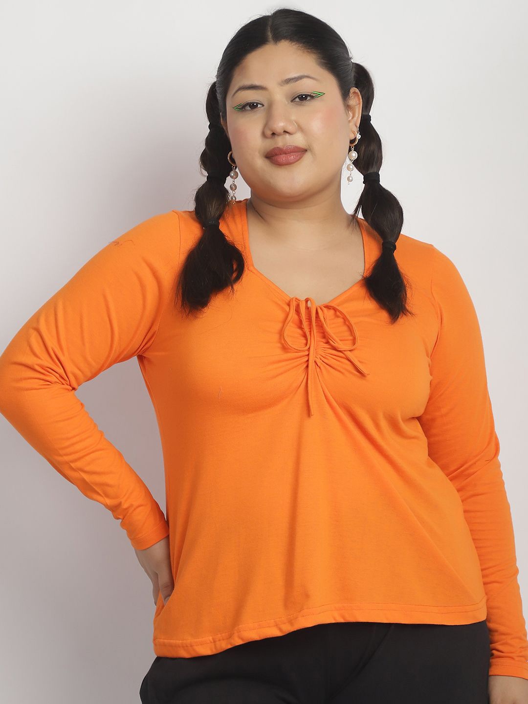 

thkgrlz Tie-Up Neck Top, Orange