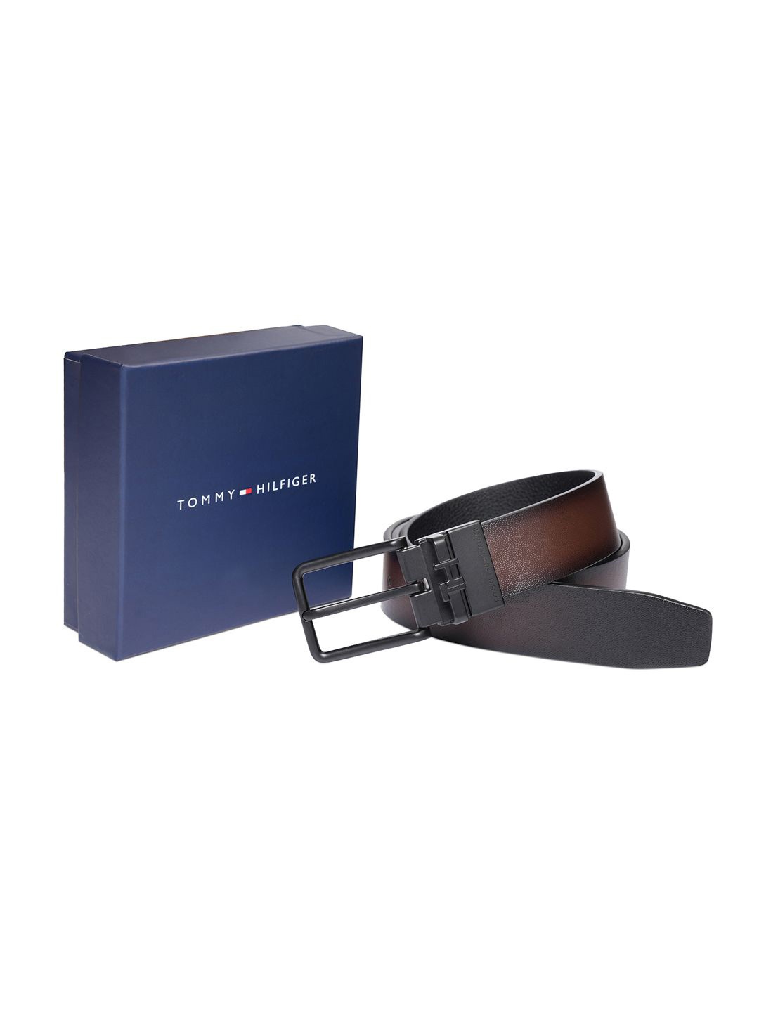 

Tommy Hilfiger Men Leather Reversible Formal Belt, Brown