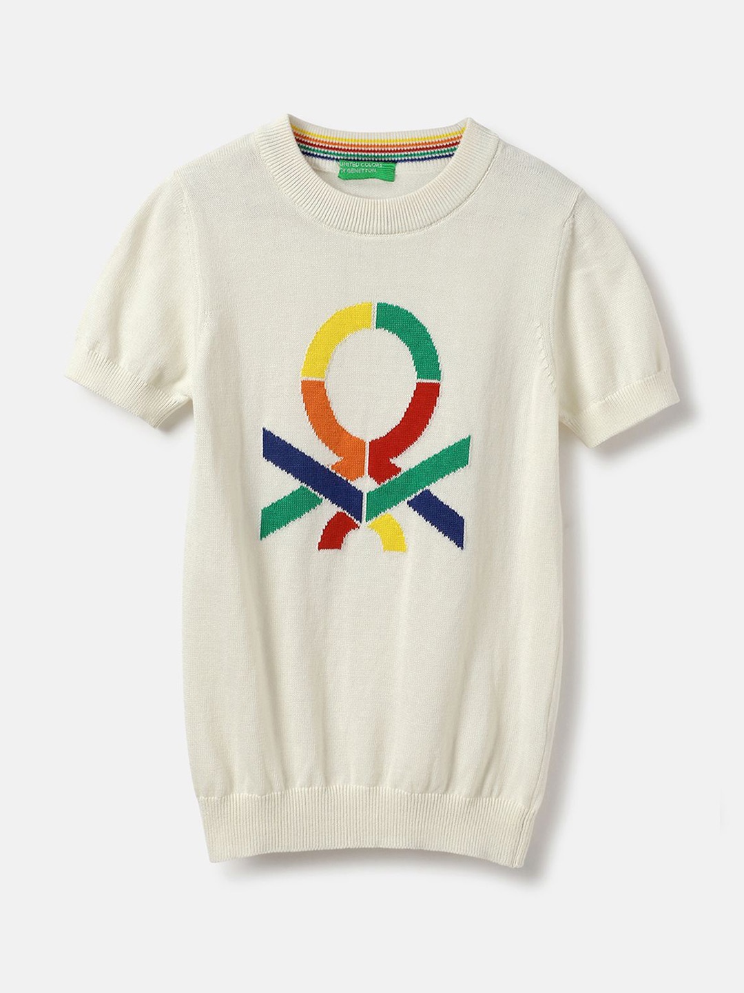 

United Colors of Benetton Boys Printed Pullover, White