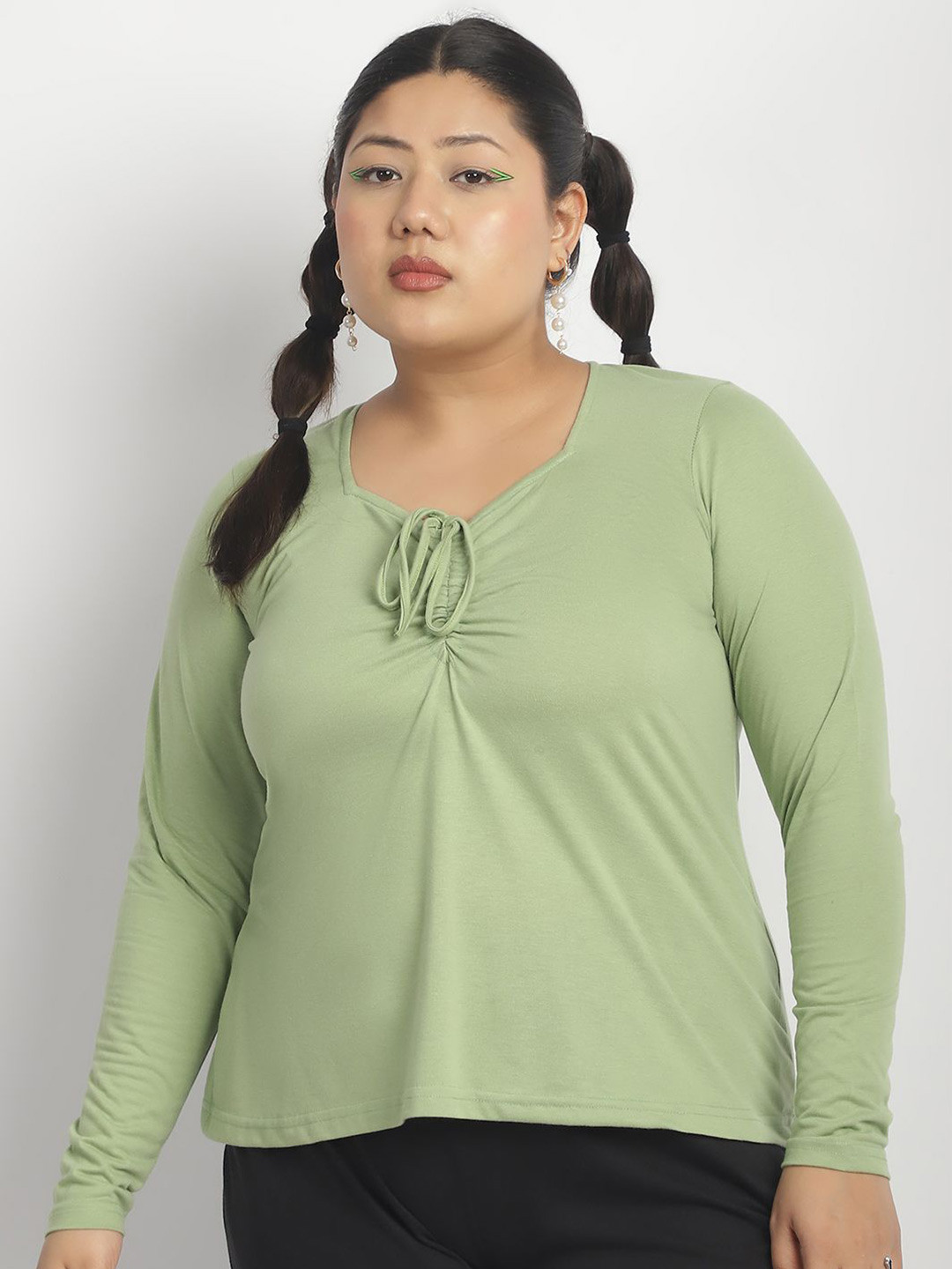 

thkgrlz Tie-Up Neck Top, Green