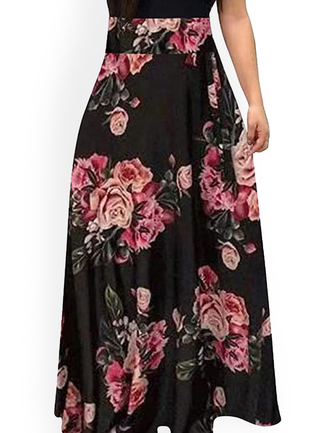 

StyleCast Printed Flared Maxi Skirt, Black