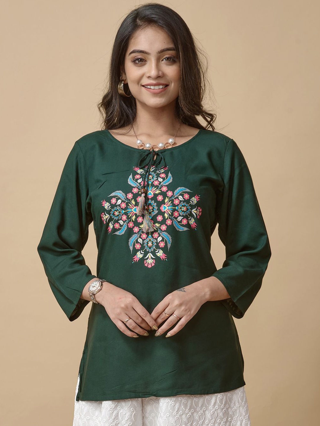 

LYRA Printed Tunic, Green