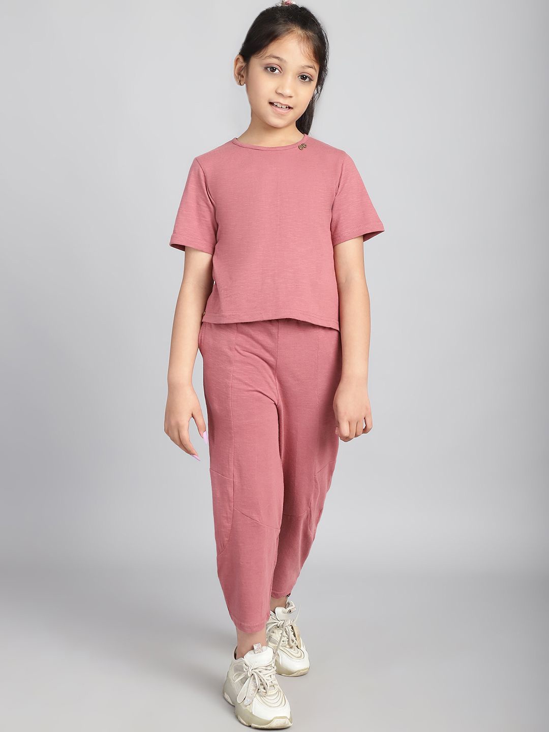 

Baawri Girls Pure Cotton Top With Trouser, Rose