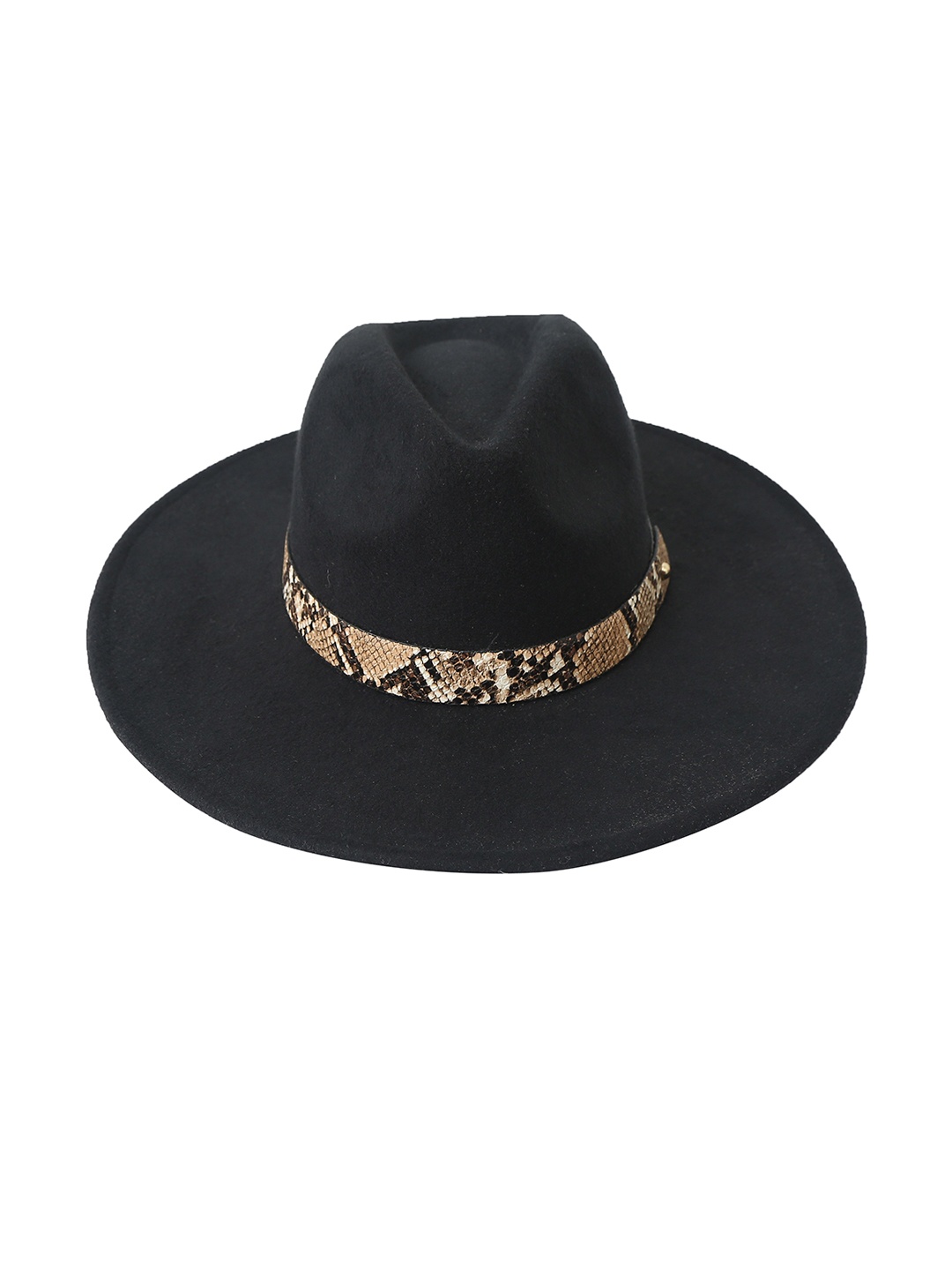 

FabSeasons Unisex Black Solid Fedora Hat