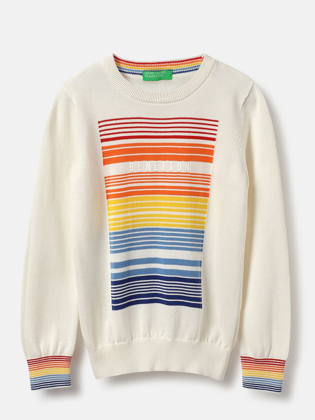 

United Colors of Benetton Boys Striped Pullover, White