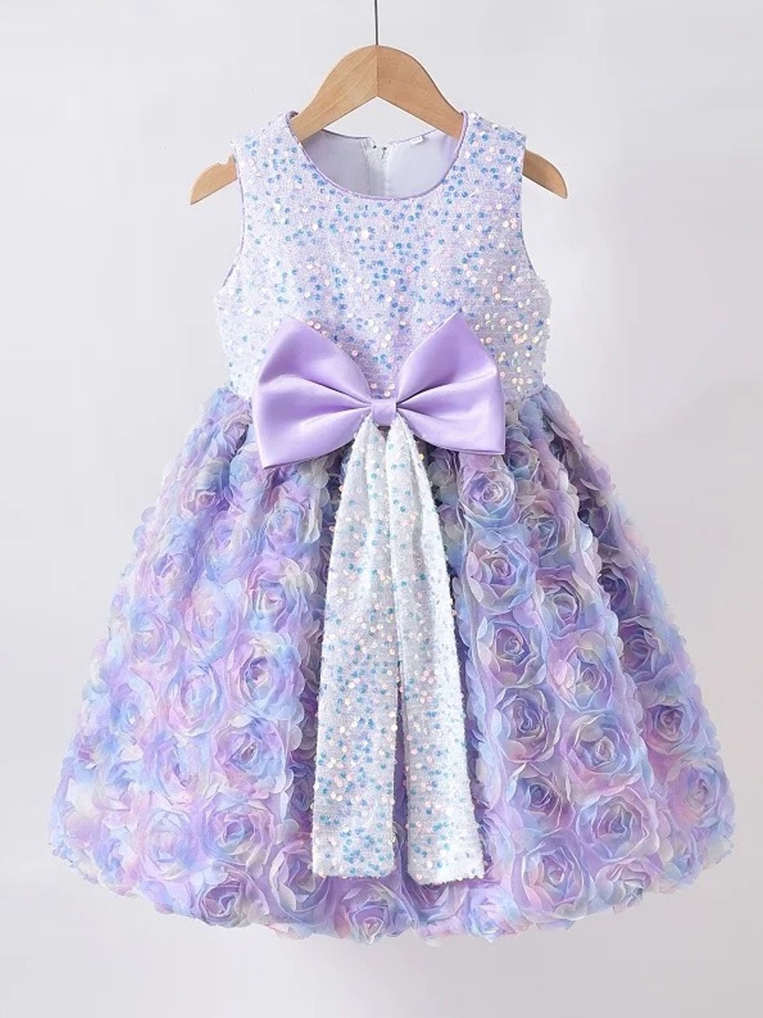 

TrendyKid Floral Print Fit & Flare Midi Dress, Purple