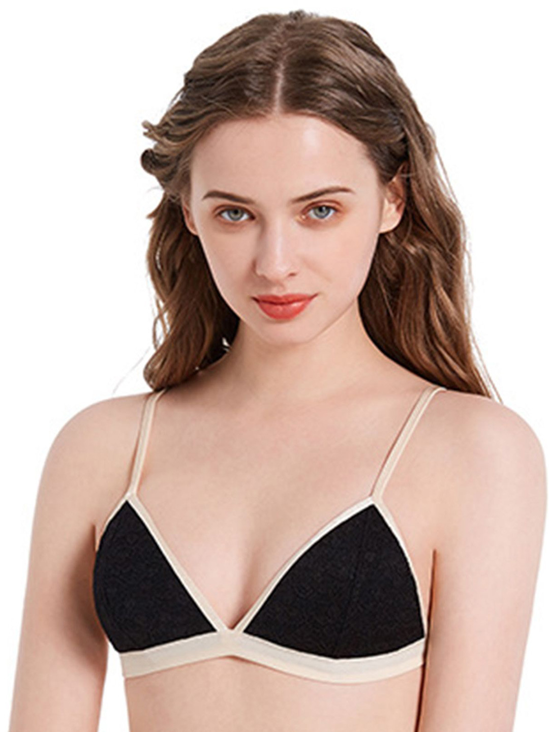

LULU & SKY Lace Medium Coverage Lightly Padded Bra, Black