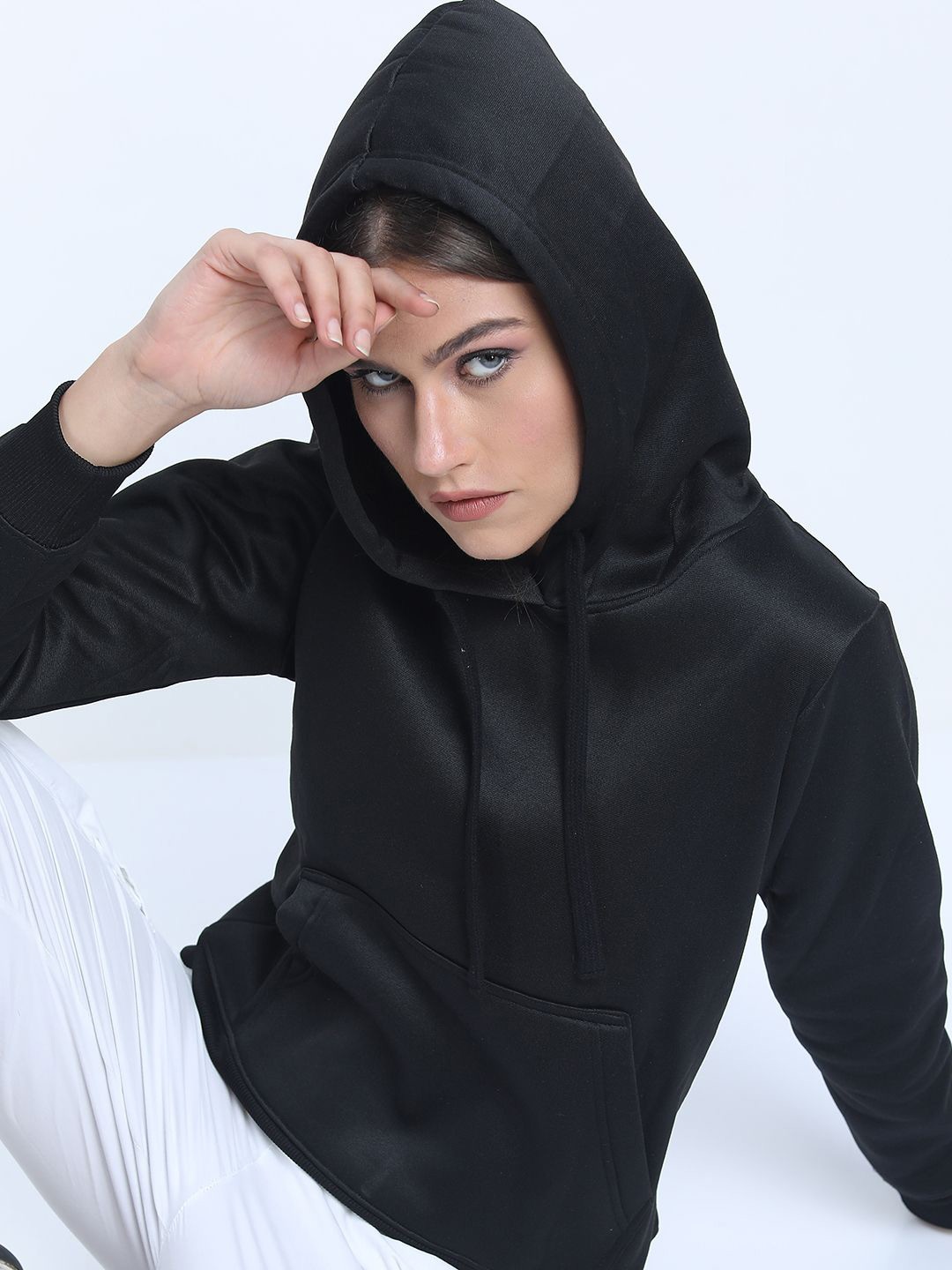 

Tokyo Talkies Women Hooded Sweatshirt, Black