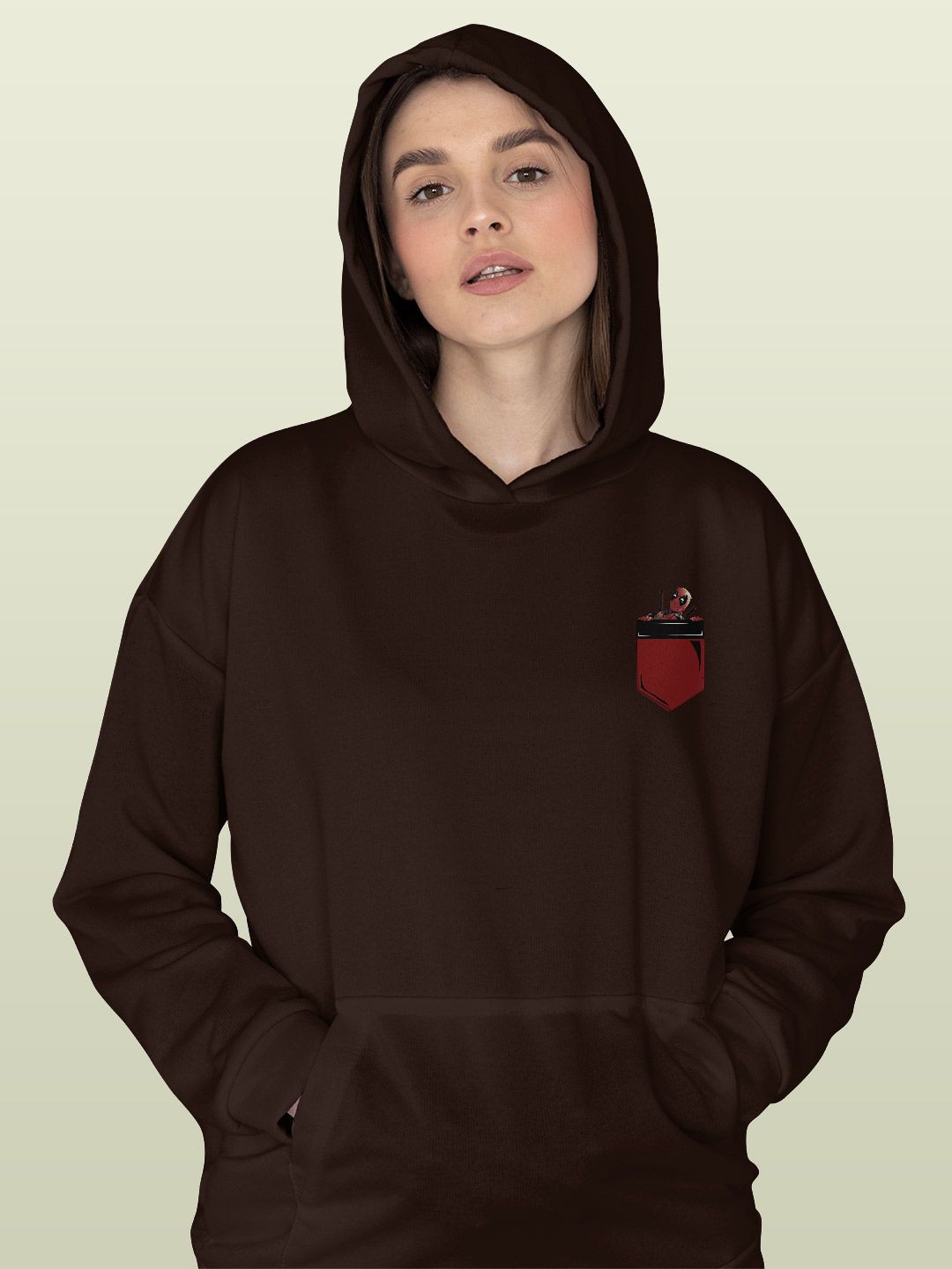 

macmerise Women Hooded Sweatshirt, Brown