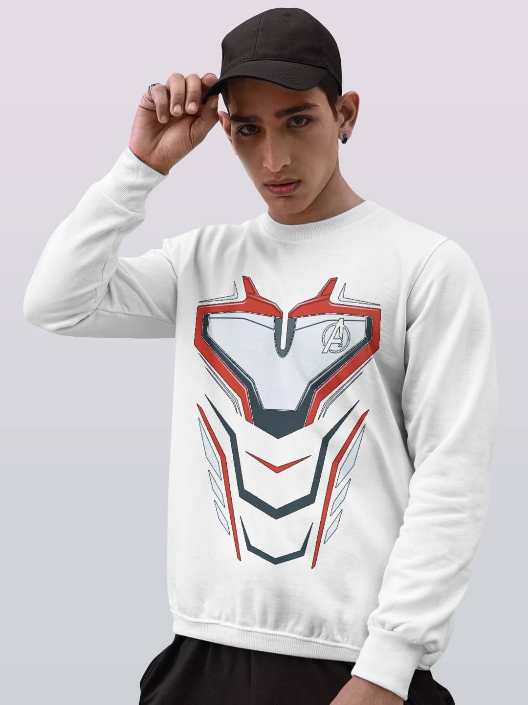 

macmerise Men Printed Sweatshirt, White