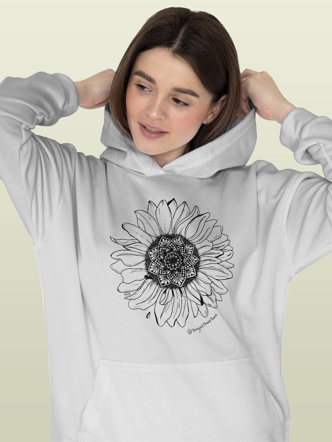 

macmerise Women Printed Hooded Sweatshirt, White