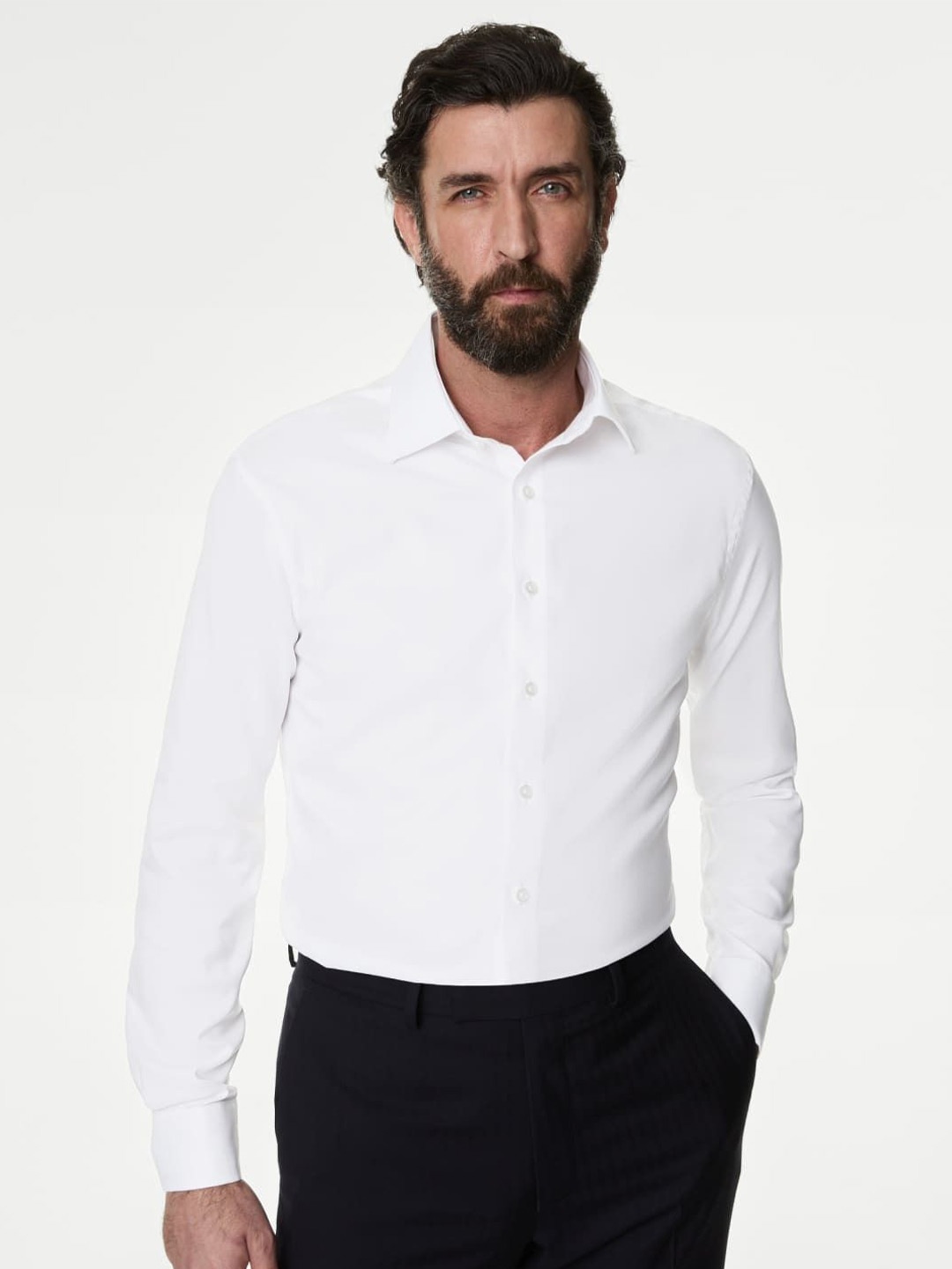 

Marks & Spencer Men Slim Fit Opaque Casual Shirt, White