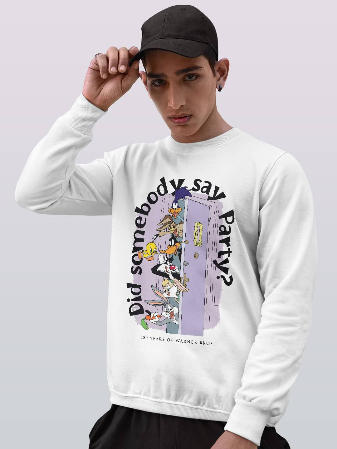 

macmerise Men Printed Sweatshirt, White