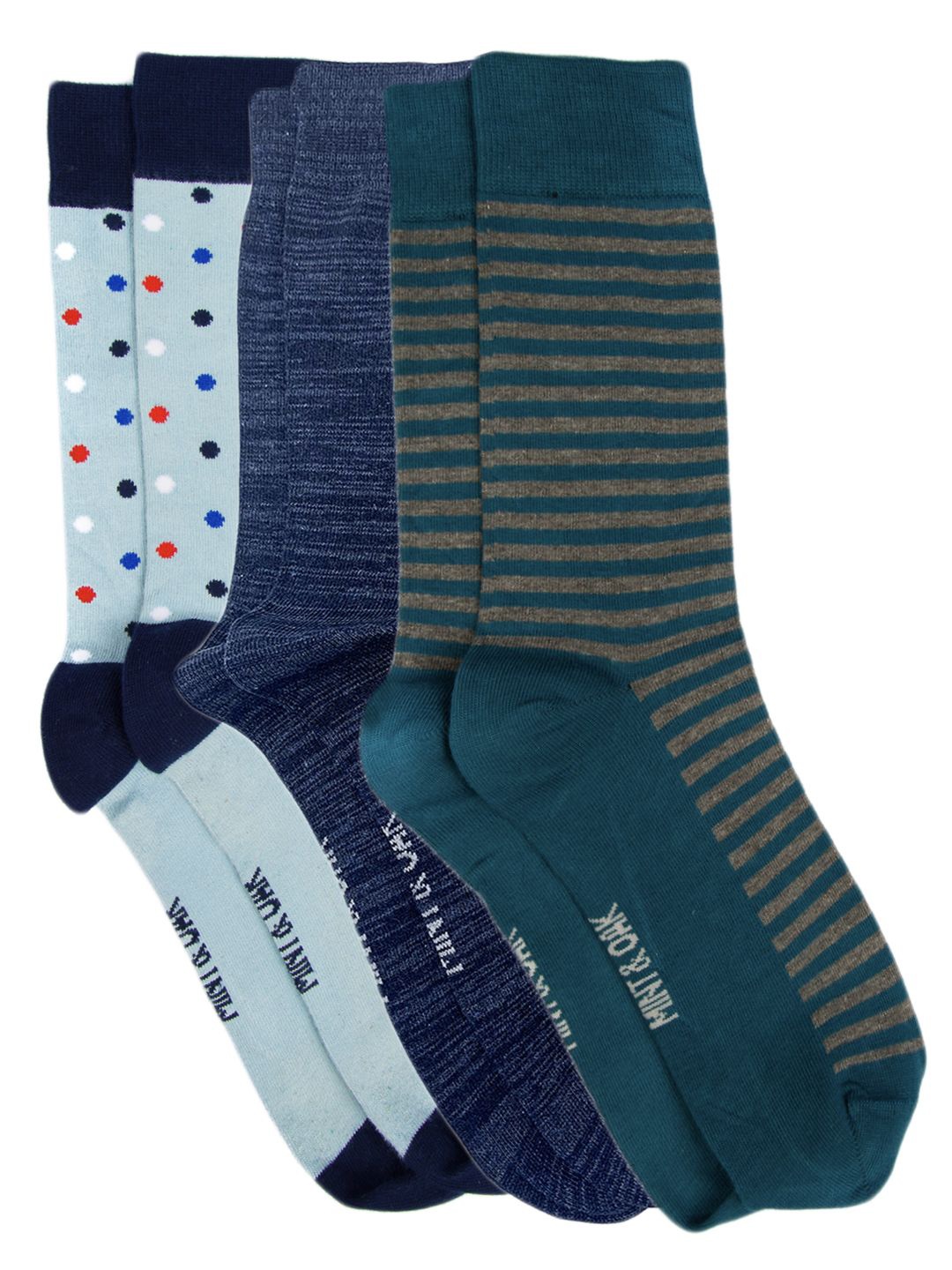 

Mint & Oak Men Pack Of 3 Patterned Above Ankle Length Socks, Grey