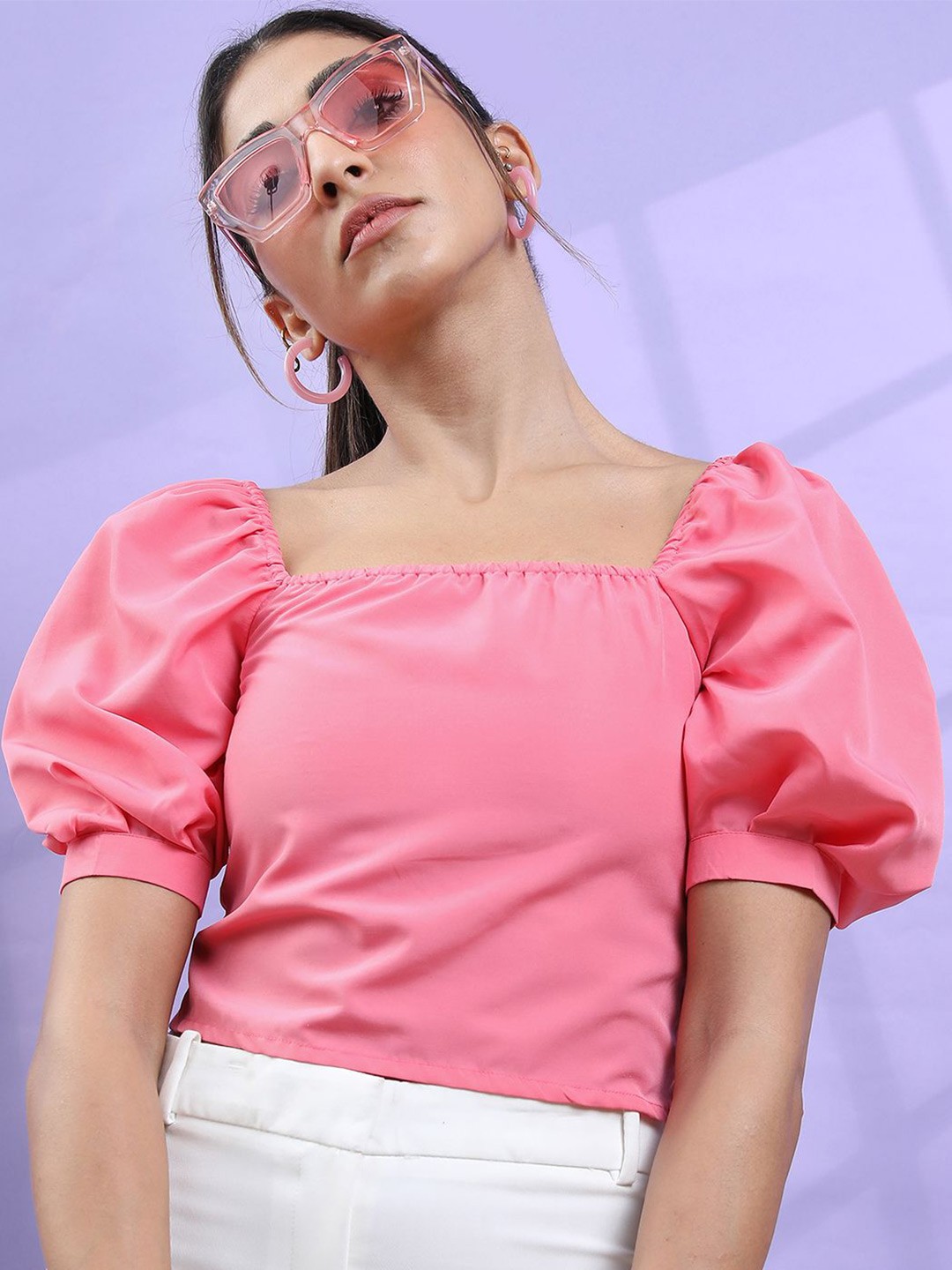 

Tokyo Talkies Puff Sleeve Top, Pink