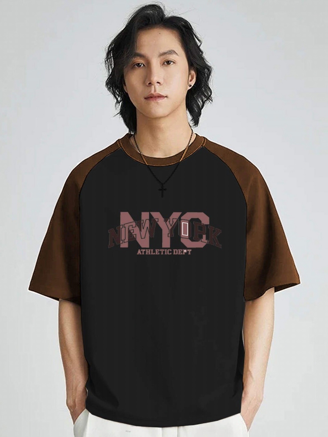 

CLAFOUTIS Men Typography Printed Round Neck Cotton Relaxed Fit T-shirt, Black