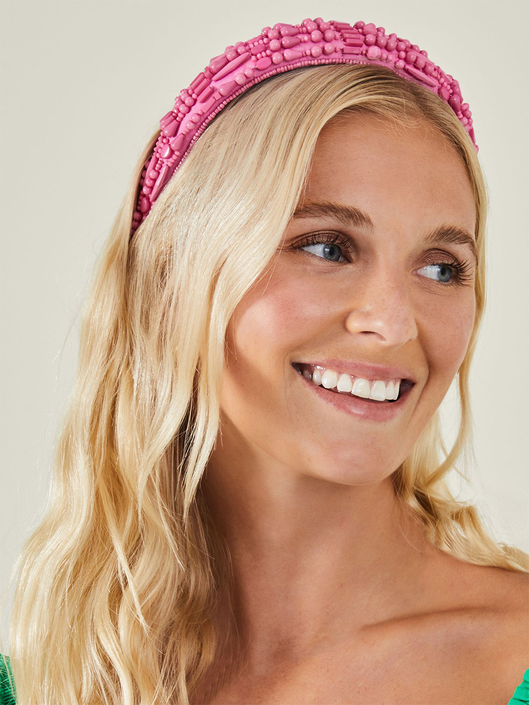 

Accessorize Women Beaded Hairband, Pink