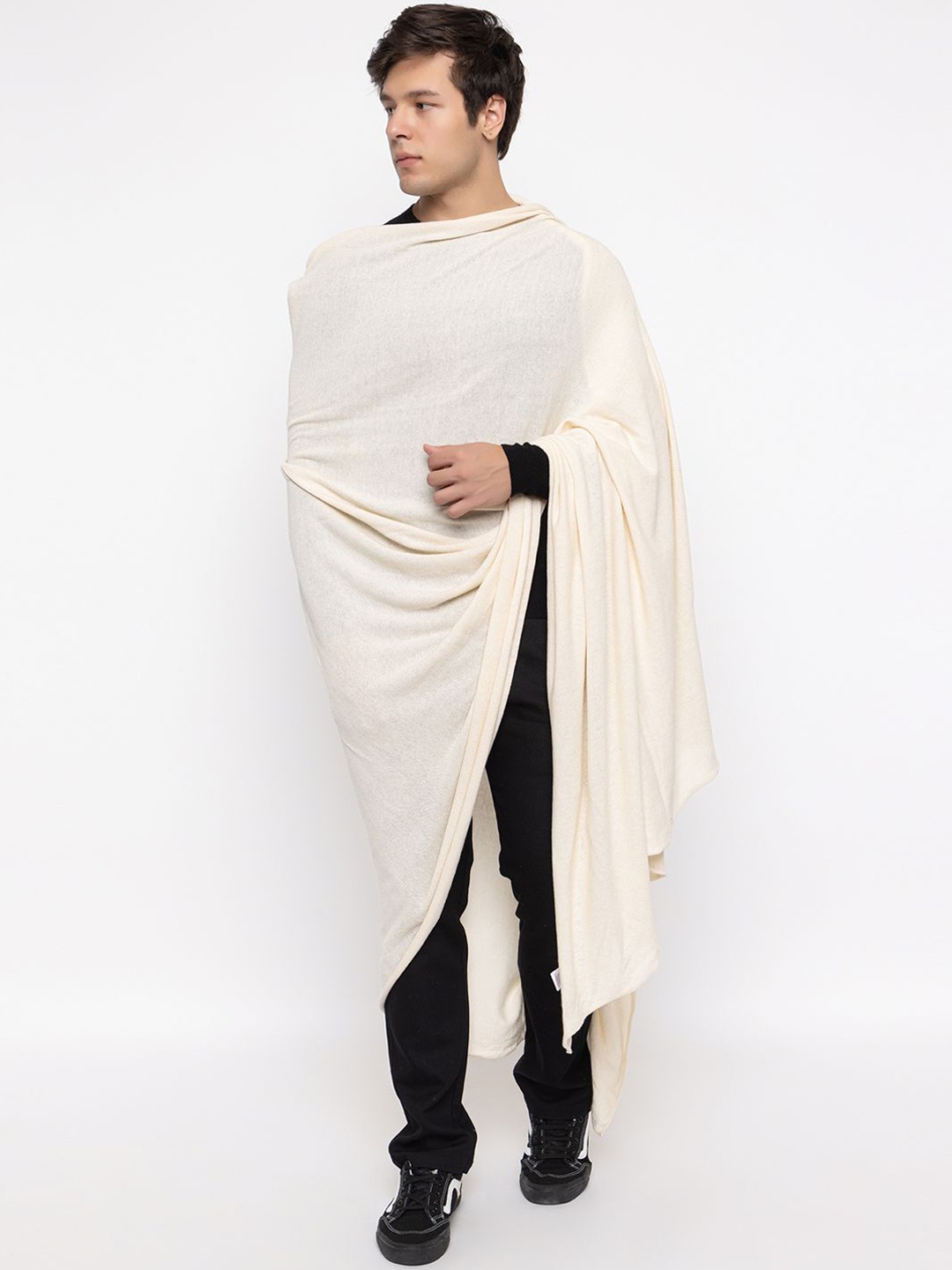 

513 Men Acrylic Shawl, Cream