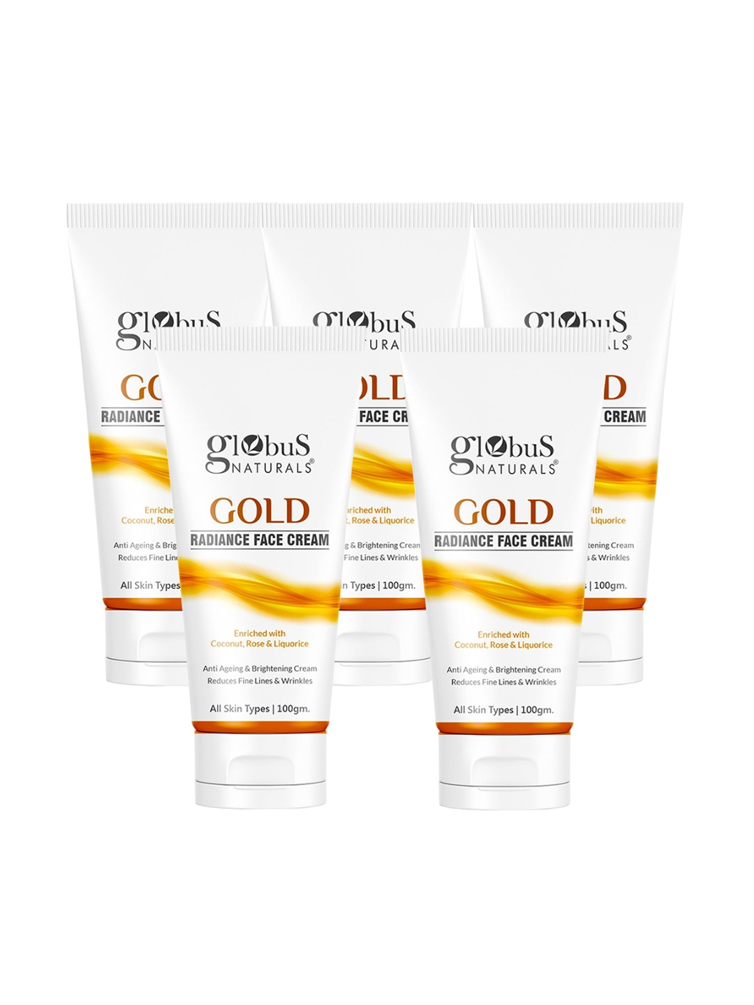 

Globus naturals Gold Set Of 5 Radiance Face Cream - 100g Each, Na