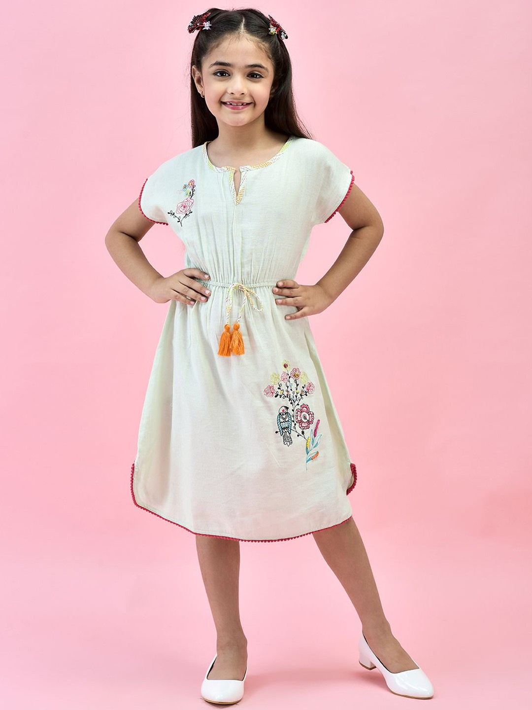 

Juniper Girls Floral Printed Fit and Flare Dresses, Green