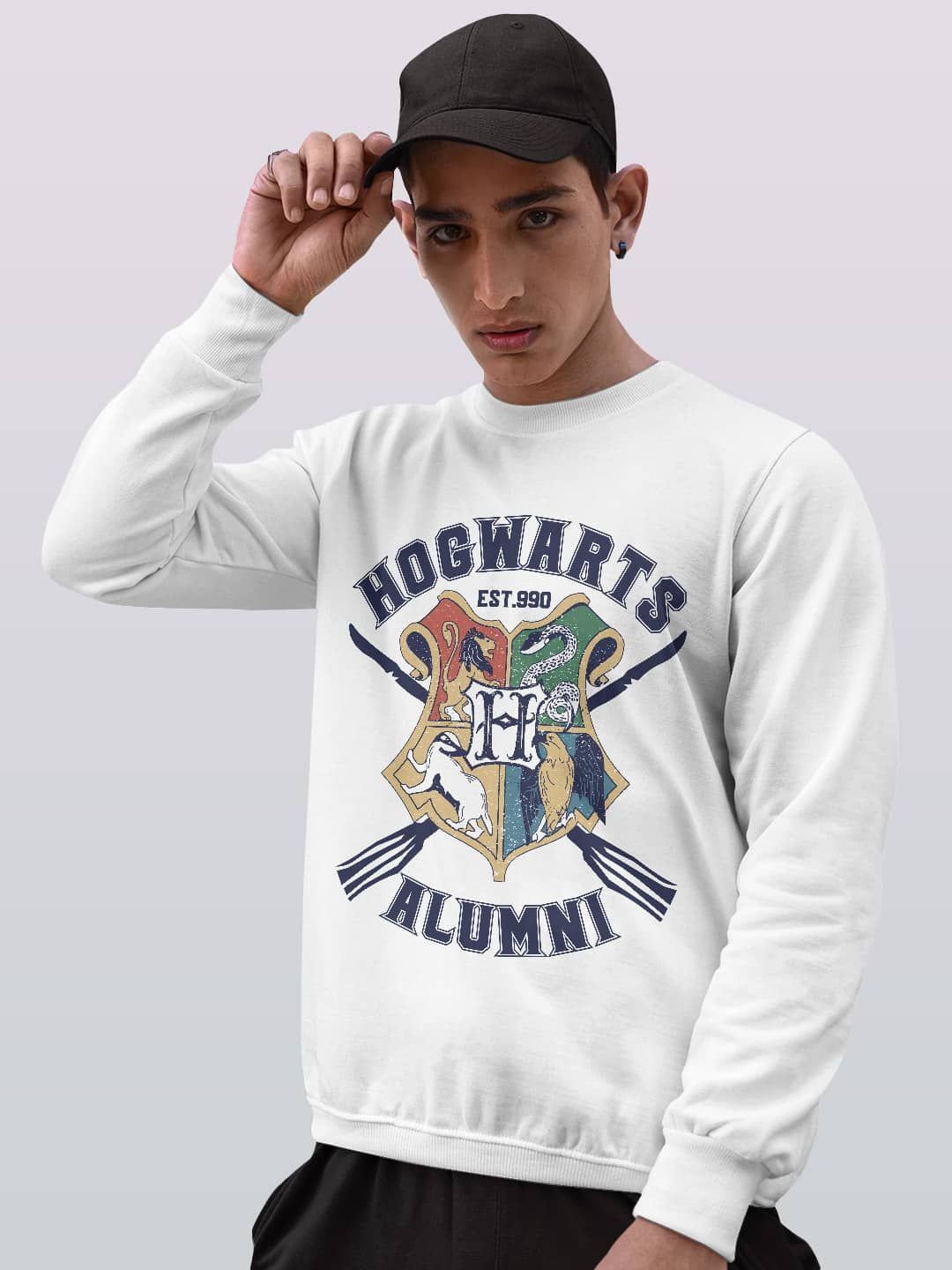 

macmerise Men Printed Sweatshirt, White