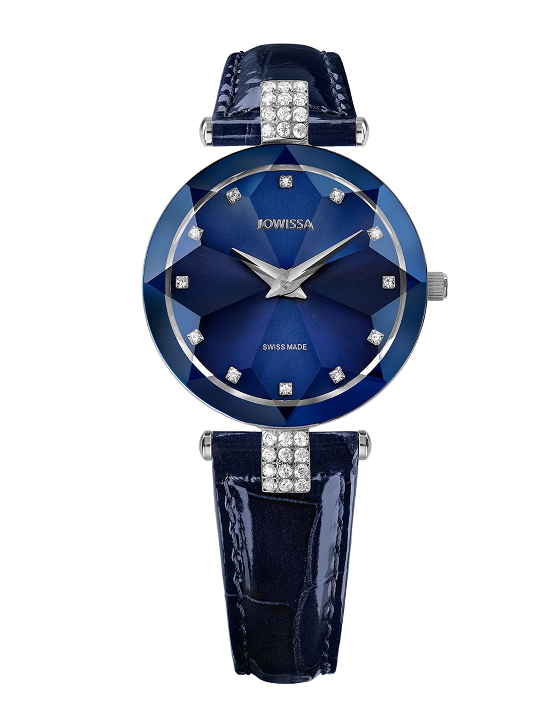 

JOWISSA Women Swiss Made Facet Strass Quartz Dial Analog Watch J5.622.M, Blue