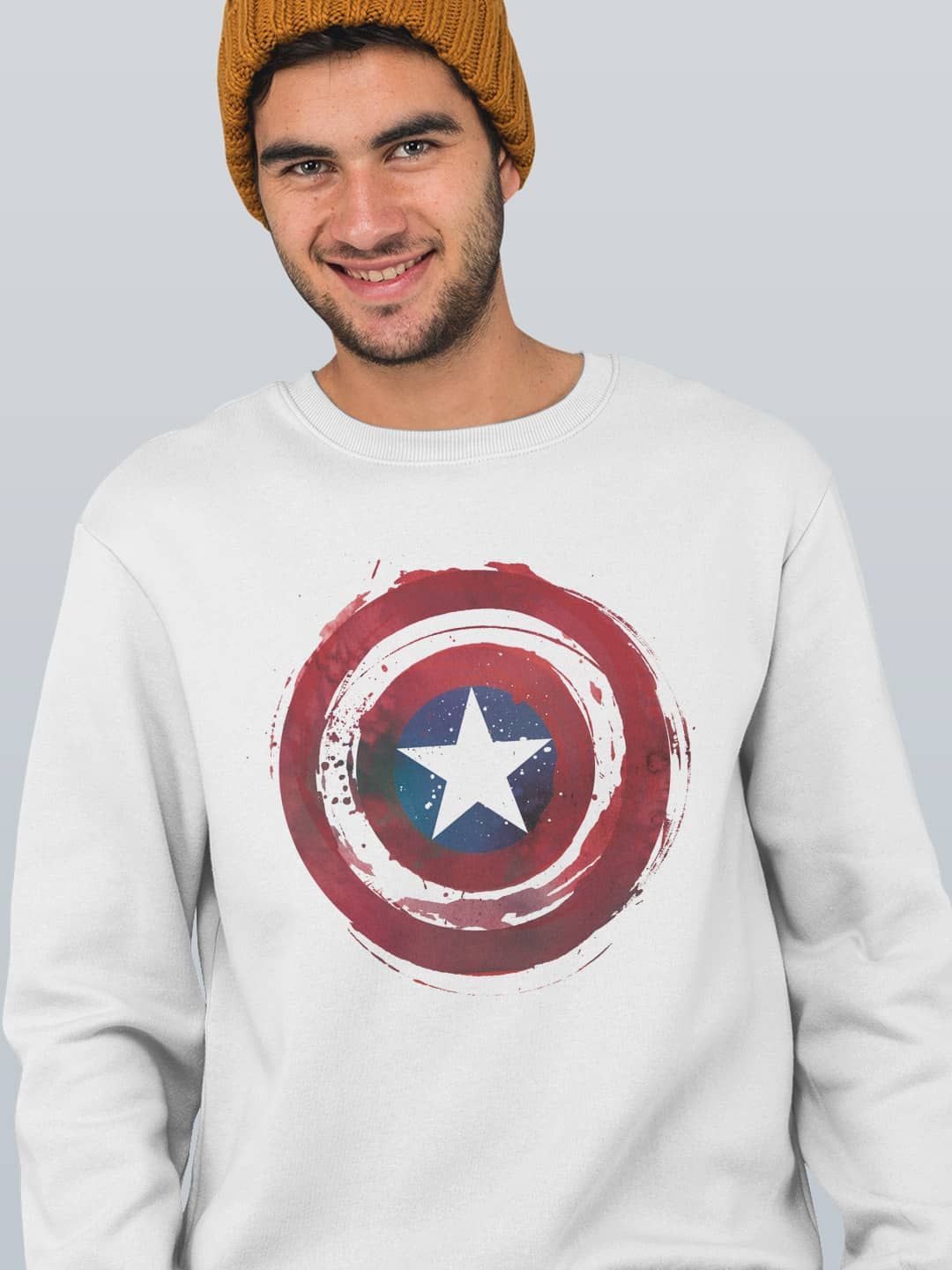 

macmerise Men Printed Sweatshirt, White