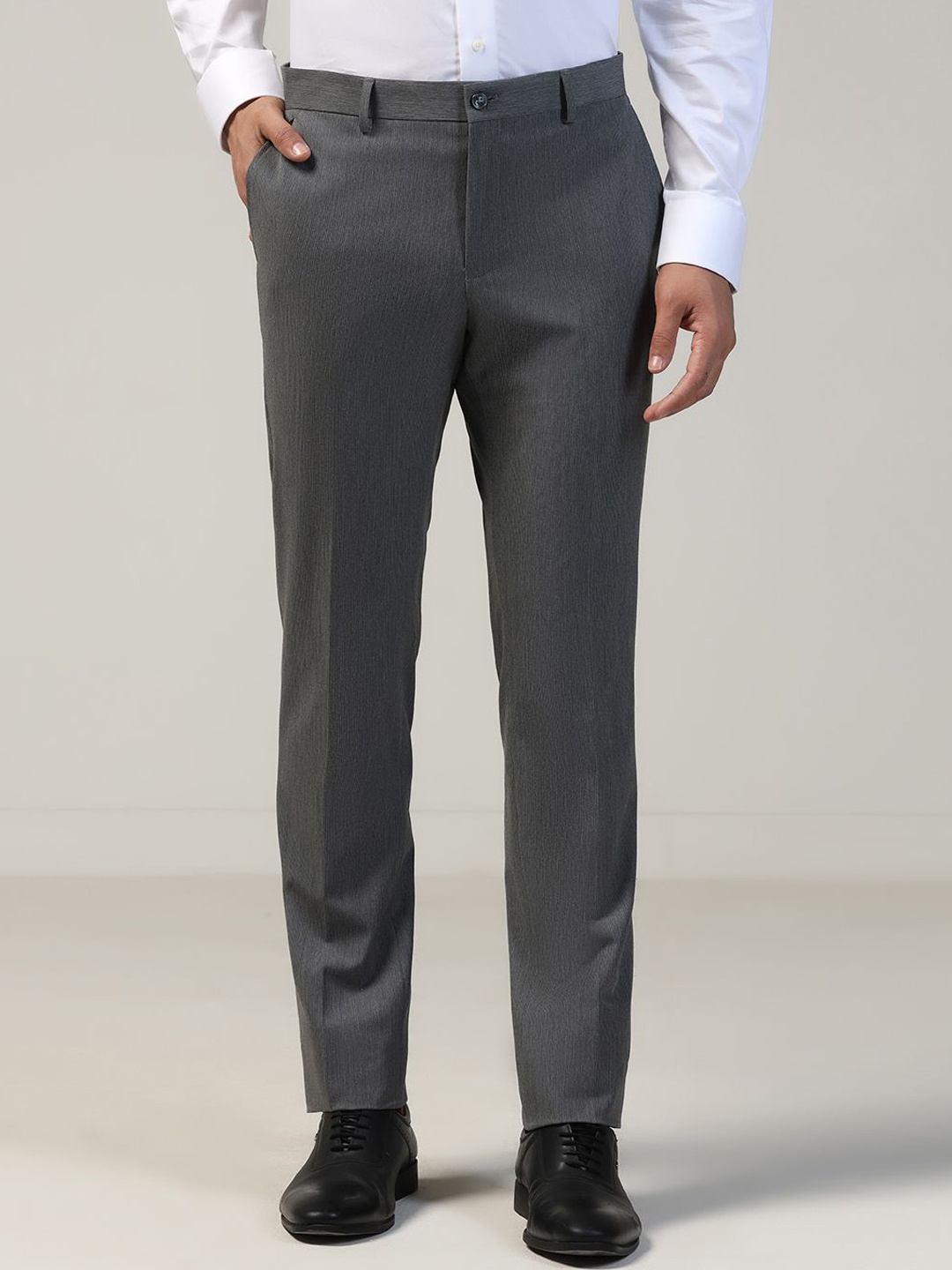 

Blackberrys Men Slim Fit Formal Trousers, Grey