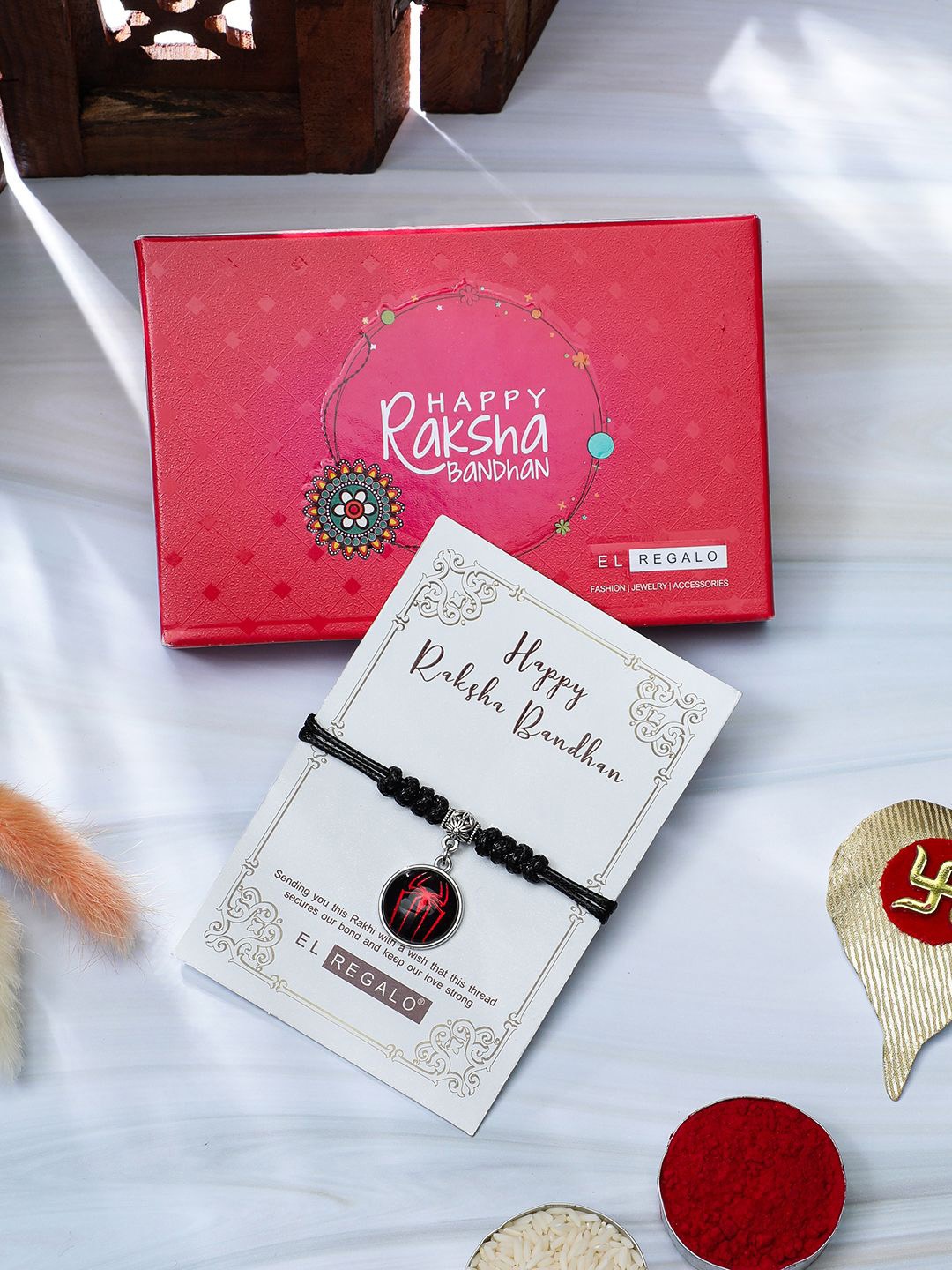 

EL REGALO Boys Thread Rakhi, Black