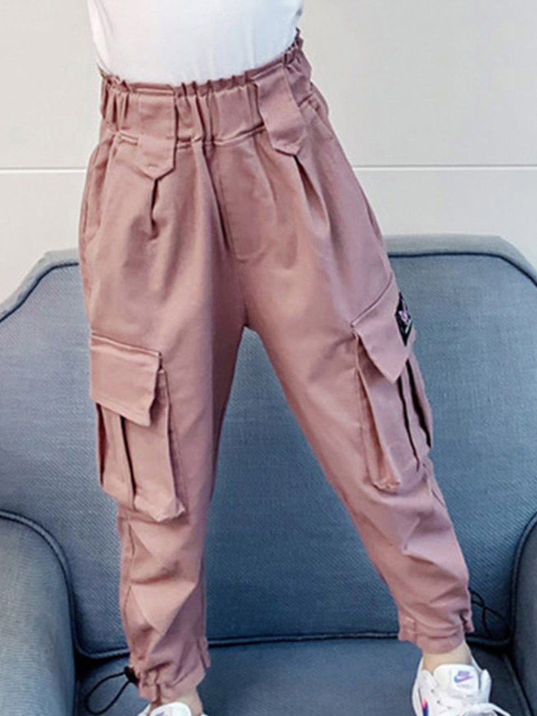 

INCLUD Girls Slim Fit Trousers, Peach
